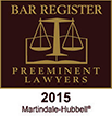 Bar Register | Preeminent Lawyers | 2015 | Martindale - Hubbell