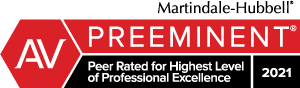 Martindal-Hubbell | AV Preeminent | Peer Rated For Highest Level Of Professional Excellence | 2021