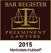 Bar Register | Preeminent Lawyers | 2015 | Martindal-Hubbell